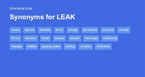 leak synonym|meronym of leakage.